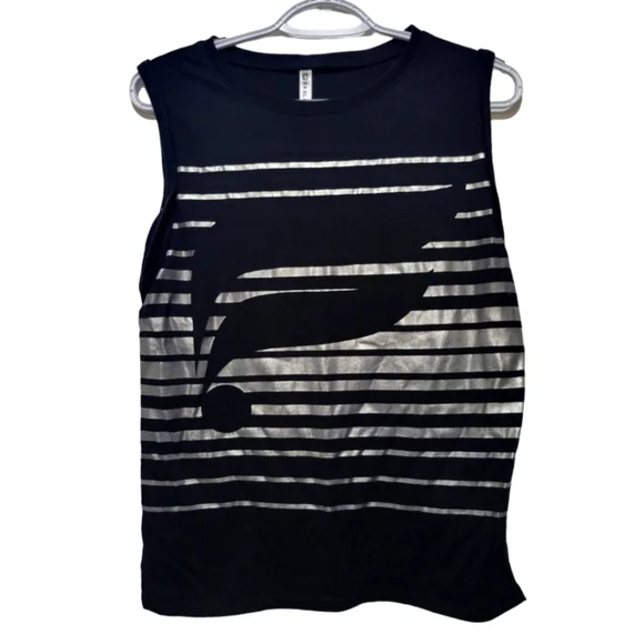 Fabletics Black Metallic Sleeveless Athletic Top Small - Picture 1 of 5